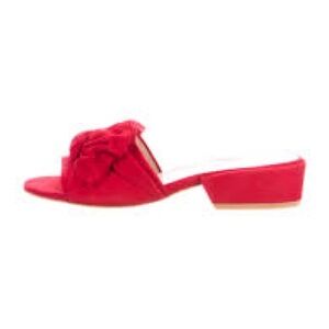 Stuart Weitzman Red Gift Wrap Slide Sandals